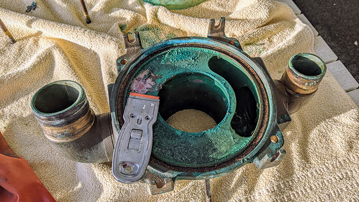 Interior corrosion on strainer top